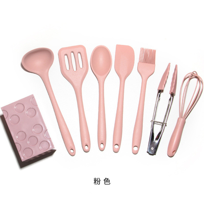 Giá tốt. 8pcs Mini Kid Silicone nấu ăn dụng cụ nhà bếp thiết lập máy rửa chén an toàn Spatula Set với Spatula muỗng Tong Brush Whisk Tong trực tuyến