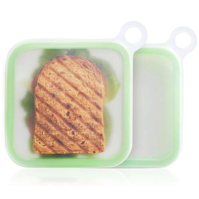 Giá tốt. Máy vi sóng và máy rửa chén an toàn Thùng chứa bánh sandwich silicone cho hộp ăn trưa Thùng chứa đồ ăn trưa có thể sử dụng lại trực tuyến