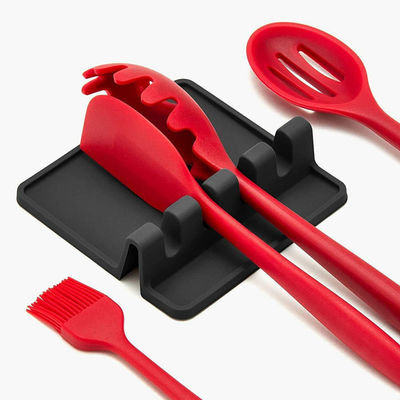Giá tốt. BPA miễn phí bếp dụng cụ silicone nghỉ bền muỗng nghỉ với Drip Pad bếp thiết bị bếp bếp dụng cụ nấu ăn cầm trực tuyến