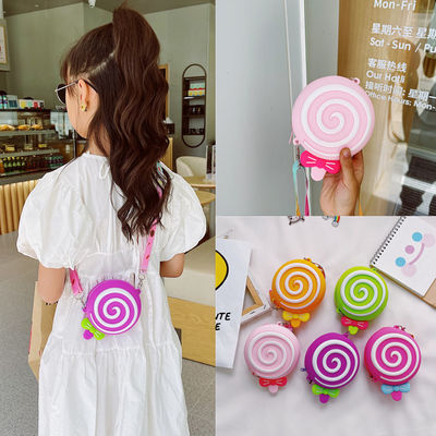 Giá tốt. Lolipop silicone hình tròn bút chì Case cho đồ văn phòng Bổ sung bút chì túi đồ học viện đồ trang điểm túi chứa lưu trữ trực tuyến