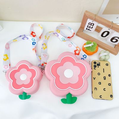 Giá tốt. Flower Silicone Round Pencil Case Makeup Bag School Supplies Crossbody Purse Bag Bag Handbag Shoulder Bag quà Giáng sinh trực tuyến