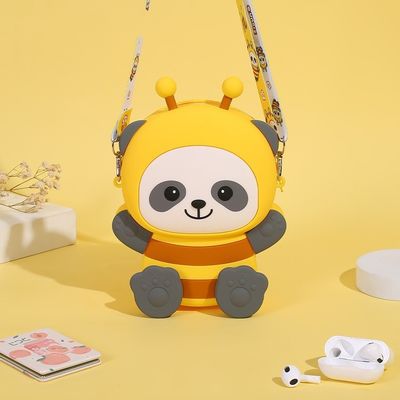 Giá tốt. Cartoon Bee Silicone Coin Bag Bag Makeup Bag Crossbody Shoulder Bag Bag Handbag For Kids Pencil Pouch Case School Supplies Chiếc túi bút chì trực tuyến