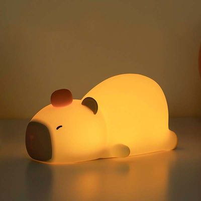 Giá tốt. Đèn đêm Capybara cho trẻ em Đèn đêm silicone động vật USB điều khiển cảm ứng sạc với đèn cạnh giường có bộ đếm thời gian có thể tắt trực tuyến