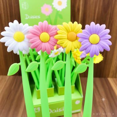 Giá tốt. Fluent Writing Pen, 12 PCS 0.5 mm Black Ink Flower Shape Rolling Ball Cute Gel Ink Pen Đối với sinh viên và văn phòng trường học trực tuyến