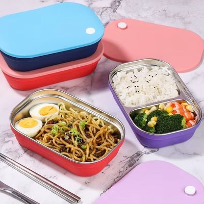 Giá tốt. BPA-Free Stainless Steel Bento Box for Kids with Silicone Sleeve trực tuyến