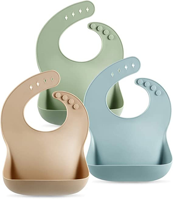 Giá tốt. Bộ đồ ăn bằng silicon mềm không thấm nước Yếm có thể điều chỉnh BPA Free trực tuyến