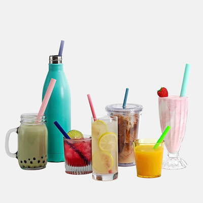 Giá tốt. Ống hút sinh tố cocktail silicone có thể giặt được Nhiều màu vô hại trực tuyến
