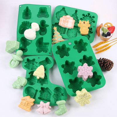 Giá tốt. Các khuôn silicone Giáng sinh kích thước lớn cho bánh mini / xà phòng thủ công / sô cô la trực tuyến