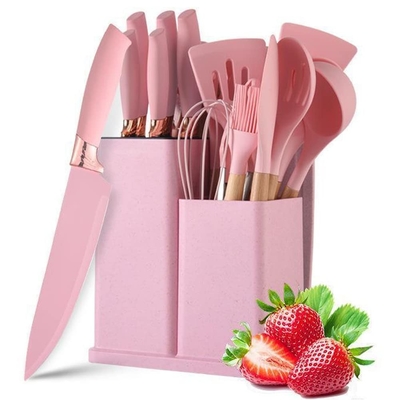 Giá tốt. 19pcs không dính silicone dụng cụ nấu ăn Spatula Set với tay cầm, tay cầm gỗ silicone công cụ nấu ăn trực tuyến