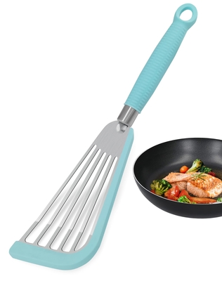 Giá tốt. Spatula có khe cắm Spatula thép không gỉ linh hoạt với cạnh mềm trên silicone Spatula có khe cắm Turner Spatula có khe cắm cá trực tuyến