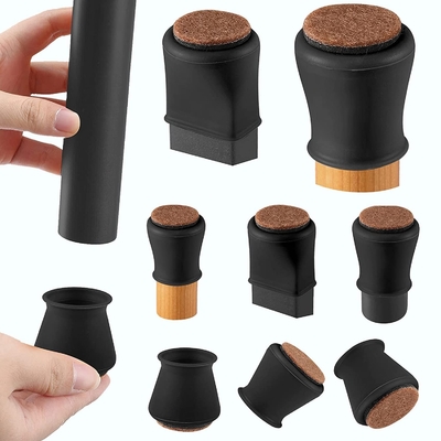 Giá tốt. Silicone ghế chân sàn bảo vệ đồ nội thất chân bảo vệ với felt đen bàn chân Pad màu nâu trực tuyến