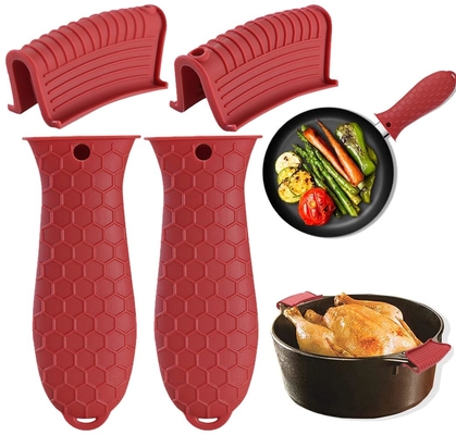 Máy cầm tay nóng silicone Kháng nhiệt Cast Iron Skillets Máy cầm Grip Cover For Pan Pot