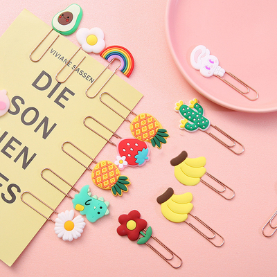 Giá tốt. Cute phim hoạt hình silicone Bookmarks với clip giấy màu sắc cho trẻ em giáo viên trường học văn phòng cung cấp trực tuyến