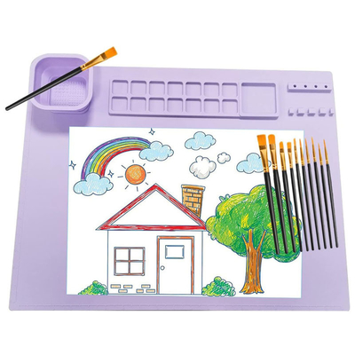 Giá tốt. Palette Quadrat Silicone Craft Mat với Cup, Silicone Painting Mat for Crafts / Liquid trực tuyến