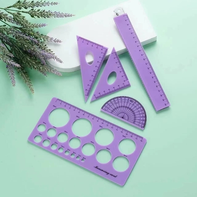 Giá tốt. 4 PC Set 12 inch thẳng / tam giác Flexible Ruler Math Geometry Tool For School Classroom Office Kids trực tuyến