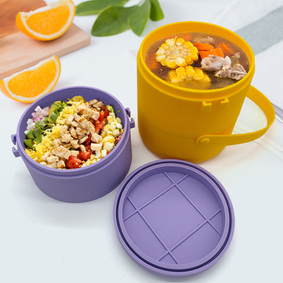 Giá tốt. Hộp ăn trưa Bento lớp hai Chất chứa ăn trưa xếp chồng được chống rò rỉ Đối với người lớn Trẻ em Nấu ăn chuẩn bị Chất chứa lưu trữ thực phẩm trực tuyến