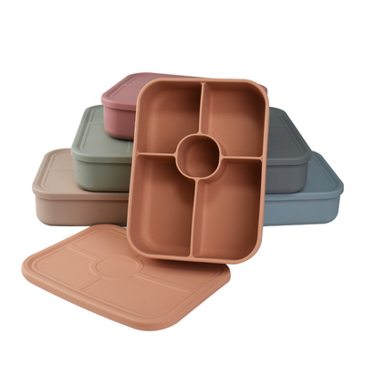 Giá tốt. Thùng ăn trưa silicone với nắp chống rò rỉ, hộp silicone Bento hộp ăn trưa trong lò vi sóng cho buổi dã ngoại làm việc trực tuyến