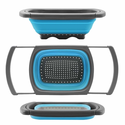 Giá tốt. Silicone Colander có thể gập lại Over Sink Cây lọc rau / trái cây Colanders (6Quart) với tay cầm mở rộng trực tuyến