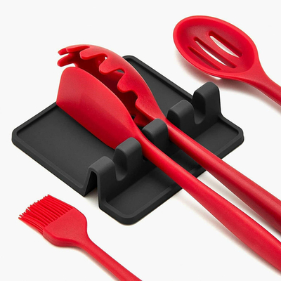 Giá tốt. BPA miễn phí bếp dụng cụ silicone nghỉ bền muỗng nghỉ với Drip Pad bếp thiết bị bếp bếp dụng cụ nấu ăn cầm trực tuyến