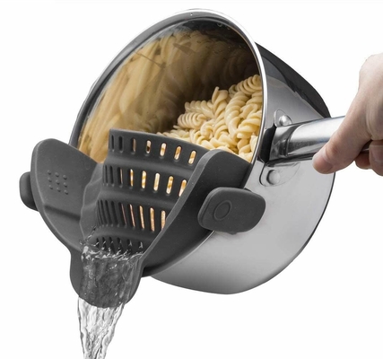 Giá tốt. BPA miễn phí silicone Clip trên máy lọc cho tất cả các nồi và chảo Pasta máy lọc Clip trên máy lọc thực phẩm cho thịt rau quả trực tuyến