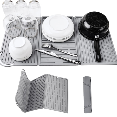 Giá tốt. Silicone gấp ba lần khô chảo cho bếp Thẻ cắm chảo khô chảo khô chảo nhỏ gọn & thiết kế gấp trực tuyến