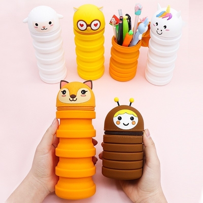 Giá tốt. nâng cấp 2 trong 1 bút chì silicone túi bút chì cầm bút chì vỏ bút chì chống nước dễ làm sạch đồ dùng văn phòng trường học trực tuyến