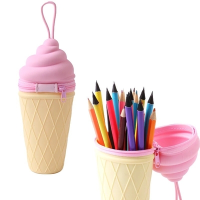 Giá tốt. Đẹp kem Silicone bút chì Case bút chì túi bút chì đồ văn phòng bút cầm cho học sinh Bán đồ trường học quà Giáng sinh trực tuyến