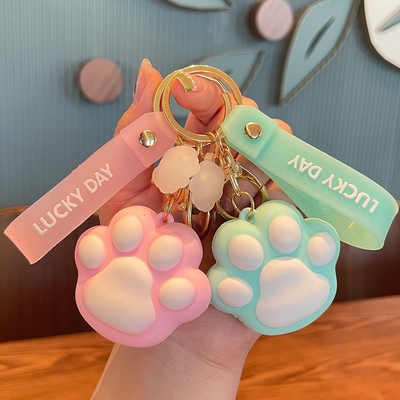 Giá tốt. Mô hình hoạt hình Xích chìa khóa silicone đèn pin đèn pin Key Ring túi xách túi xách Pendant Key Holder trực tuyến