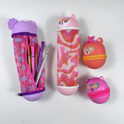 Giá tốt. Cartoon vòng bút chì silicone hộp bút chì vỏ bút chì túi cho trẻ em trang điểm túi lưu trữ tổ chức trường học sinh nhật quà tặng trực tuyến