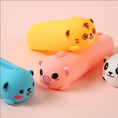 Giá tốt. Lợn silicone phim hoạt hình bút chì hộp cho bé trai và bé gái giấy tờ Case bút chì túi trang điểm túi đồ dùng trường học cho trẻ em trực tuyến