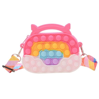 Giá tốt. Túi tay trẻ nhỏ ví tiền mặt silicone dễ thương Crossbody túi xách túi sinh nhật quà tặng cho bé gái bút chì bút chì trường hợp túi trang điểm trực tuyến