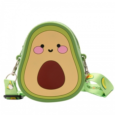 Giá tốt. Cartoon bơ Silicone Coin Wallets Cute Purse Mũi nghe túi trang điểm và tóc phụ kiện túi đồ chơi vui vẻ vai túi xách trực tuyến