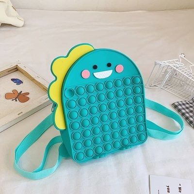 Dinosau Silicone Mềm Đựng Bút Chì Cho Văn Phòng Phẩm Và Đồ Trang Điểm Ba Lô Túi Silicon School Đeo Vai
