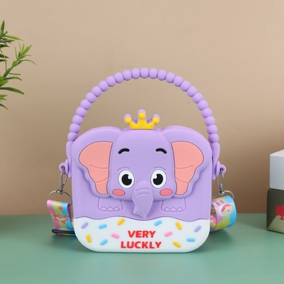 Giá tốt. Con voi bé gái Crossbody ví với dây chuyền dây chuyền nhựa silicone trẻ sơ sinh túi xách mini thư ký thông thường túi vai trực tuyến