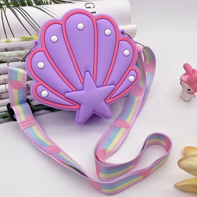 Giá tốt. Shell Food Grade Silicone Pencil Box Crossbody Purse Bag HandBag Makeup Bag Storage Container Quà tặng sinh nhật Giáng sinh trực tuyến