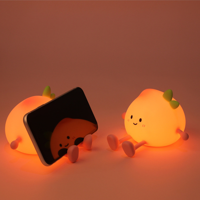 Đèn đêm màu đào dễ thương cho trẻ em Đèn ngủ silicone mềm với cảm biến cảm ứng USB có thể sạc lại Đèn đêm cho phòng trẻ em