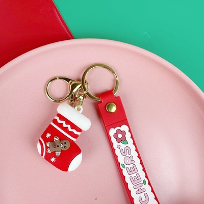 Giá tốt. Giáng sinh dễ thương túi silicone Pendant Keychain mềm Kawaii xe keychain quyến rũ cho phụ nữ nam giới Giáng sinh sinh nhật quà tặng trẻ em trực tuyến