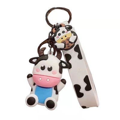 Giá tốt. Cá nhân hóa 3D silicone con bò động vật keyyrings dây chuyền keychain cho ví và ba lô trực tuyến