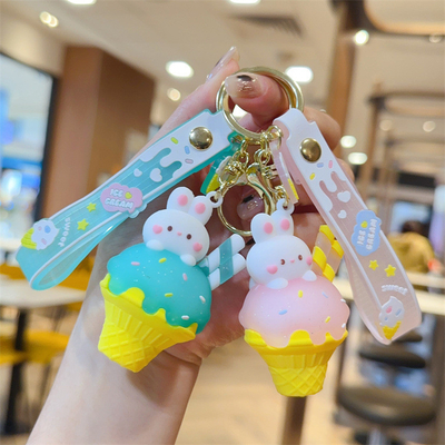 Giá tốt. Đồ đá Thỏ dễ thương Keychain Charms Silicone đồ văn phòng phong cách túi xách túi xách Charms trực tuyến