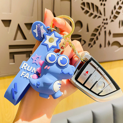 Giá tốt. Đeo chìa khóa hoạt hình dễ thương Đeo chìa khóa silicone đồ văn phòng mới lạ Dinosaur Charm Key Ring Cho bé trai bé gái trực tuyến