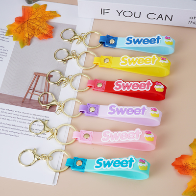 Giá tốt. Silicone Bangle Key Ring Chiếc vòng đeo tay Gói Keychain Cho Phụ nữ Cô gái Chiếc vòng đeo tay trực tuyến