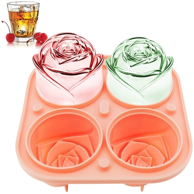 Giá tốt. Rose Ice Cube Mold,Bongpuda Silicone Ice Cube Tray,4 Cavity Silicone Rose Ice Ball Maker,Easy Release,Để làm mát cocktail, Whisky, Bourbon và nước trái cây trực tuyến