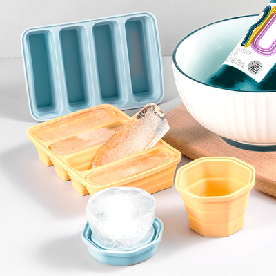 Thang băng cube Set Of 2, Easy Release 15 Flexible Silicone Ice Cube Molds With Removable Lid Freezer Reusable Ice Trays Stackable For Whiskey, Baby Food, BPA Free