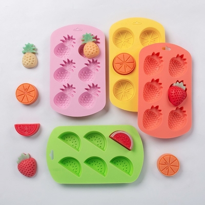 Giá tốt. 4 gói hình trái cây silicone mốc dứa chanh dưa hấu dâu dâu tây sô cô la kẹo nướng mốc 3D mùa hè trái cây đá mốc cho DIY Jelly Fondant xà phòng kẹo bánh cupcake Topper trang trí trực tuyến