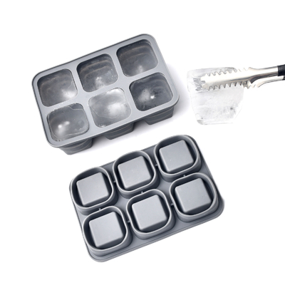 Thang đá cube gấp 2 gói silicone gấp gấp khuôn đá cube lớn với nắp và đáy mềm để dễ dàng giải phóng