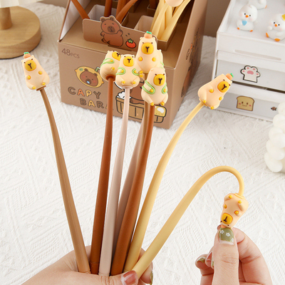 Cute Animals Shaking Gel Pen 0,5 mm, Black Ink Gel Writing Pen Cho đồ dùng trường học Học sinh Đồ quà cho trẻ em, 6 gói