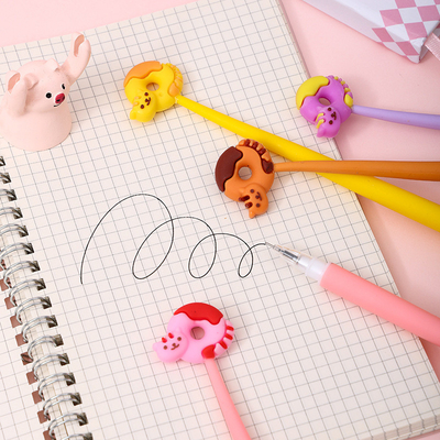 Cute Cartoon Silicone Gel Ink Pens Cartoon Animal Writing Pens 0.5 mm Phân loại phong cách bút bút giấy văn phòng quà tặng