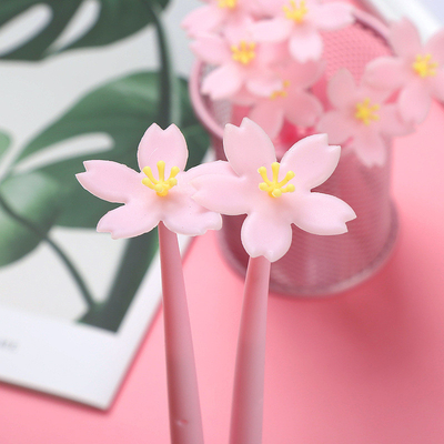 Giá tốt. 12pcs Cute Pink Flower Gel Ink Pens Pen viết 0,5 mm Mực đen Fun Kawaii Pen Bulk For Kids Office School Supplies trực tuyến