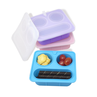 Giá tốt. Hồng silicone chia hộp đồ ăn nhẹ với nắp BPA-Free rò rỉ-proof môi trường thân thiện Máy rửa chén vi sóng an toàn cho trẻ em Người lớn OEM trực tuyến