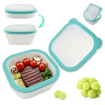 Giá tốt. Hộp ăn trưa silicone có thể sử dụng lại và gập lại với niêm phong không khí chống rò rỉ    BPA miễn phí, chất lượng thực phẩm, lò vi sóng và tủ đông an toàn, thân thiện với môi trường và chứa đựng thực phẩm bền cho chế biến bữa ăn, văn phòng,Trường học trực tuyến